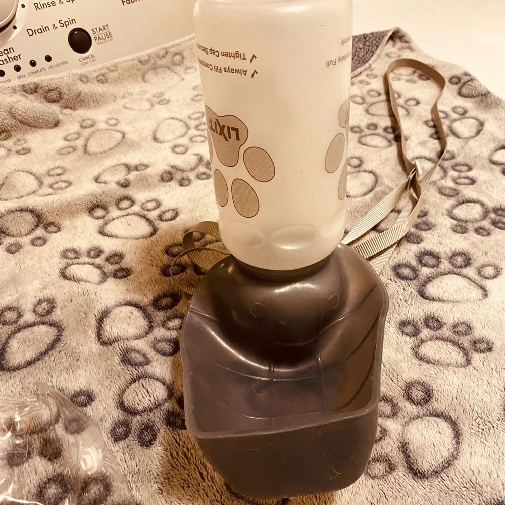 Travel dog water bottle.